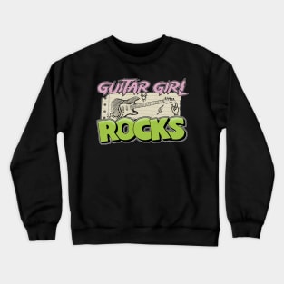 Guitar Girl Rocks Crewneck Sweatshirt